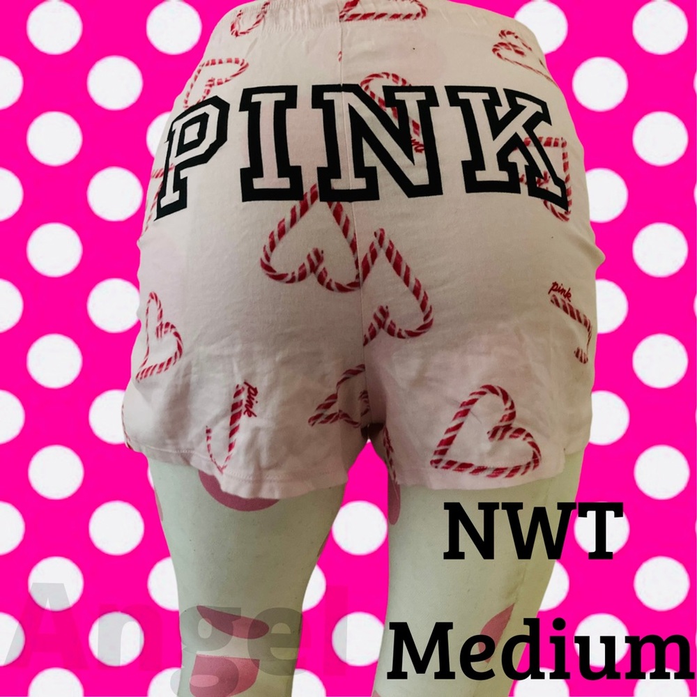 PINK Victoria's Secret Holiday Candy Cane Christmas Logo Sleep Shorts Y2K vspink